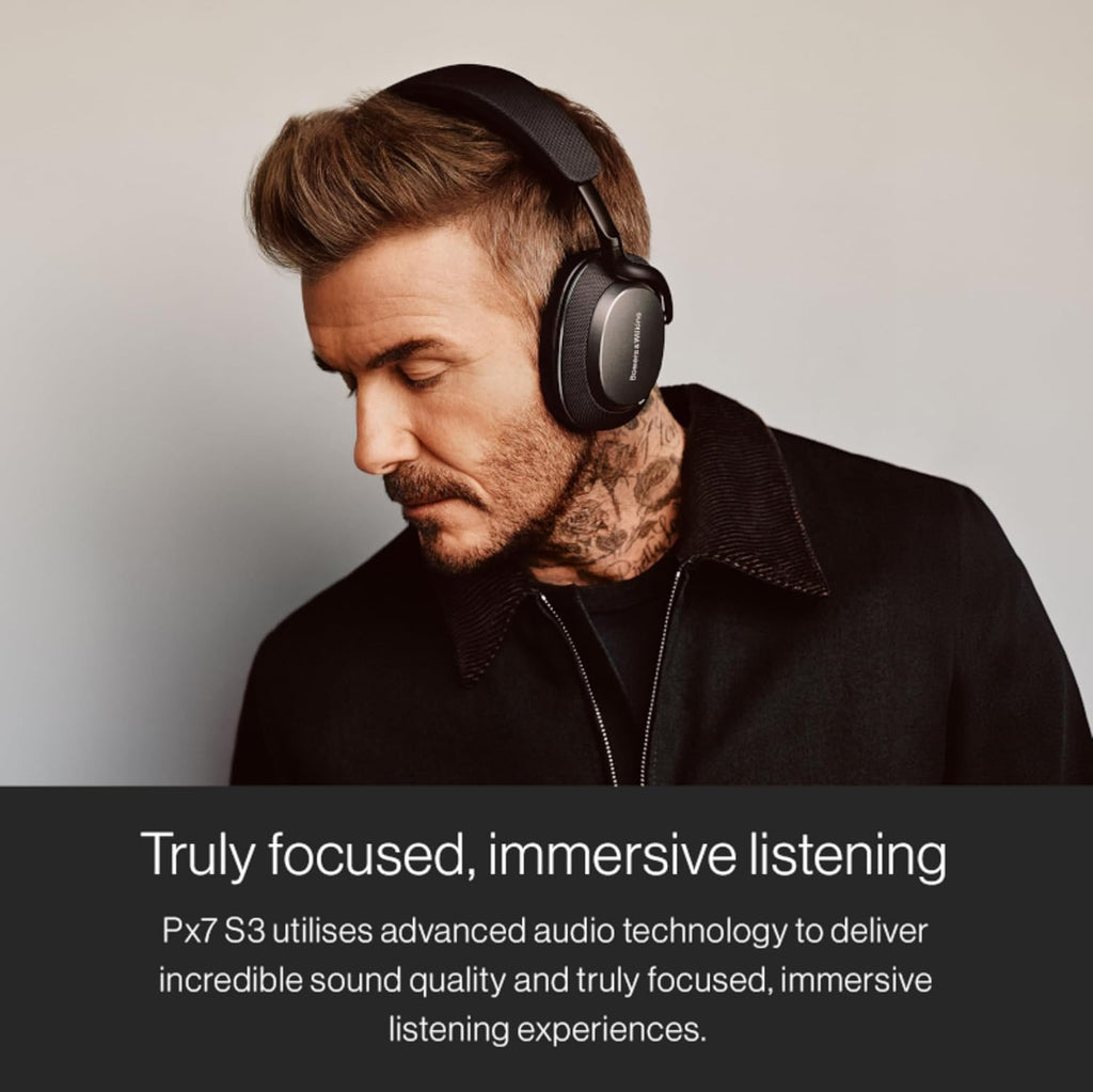 Bowers & Wilkins Px7 S3 Wireless Headphones Over Ear Noise Cancelling  Active Noise Cancelling & Transparency Mode  Hi-Res Sound  Bluetooth  30-Hr Playtime  Quick Charge  Canvas White