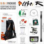 PetraTools Battery Powered Backpack Sprayer 4 Gallon - 6 Hours Long Battery Life & Padded Straps for Comfort - HD4000 Electric Backpack Garden Sprayer with 6 Spray Nozzles & 90PSI Adjustable Pressure