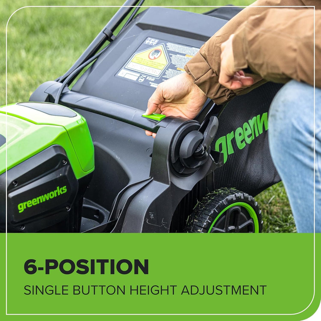 Greenworks 60V 17" Brushless (Push) Mower + 60V (610 CFM) Brushless Blower  4.0Ah Battery and 3A Charger