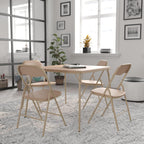 Flash Furniture Madison 5-Piece Folding Card Table and Chairs Set, Portable Event Table and Chairs Set for Indoor and Outdoor Gatherings, Tan