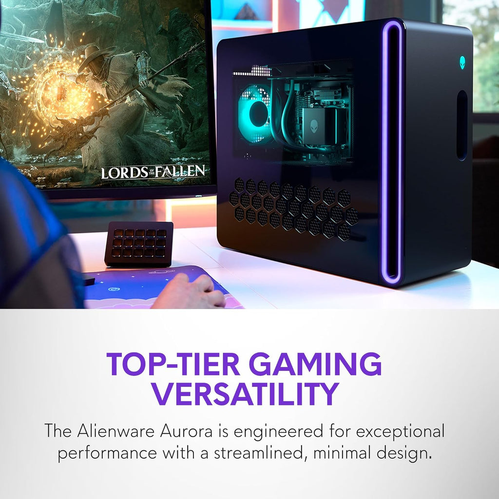 Alienware Aurora Gaming Desktop ACT1250 - Intel Core Ultra 7 265KF Processor  Liquid Cooled  NVIDIA GeForce RTX 5070  32GB DDR5 RAM  2TB SSD  1000W Platinum Rated PSU  Windows 11 Home - Clear Panel