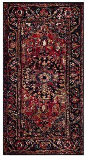 SAFAVIEH Vintage Hamadan Collection Area Rug - 9' x 12', Red & Multi, Oriental Traditional Persian Design, Non-Shedding & Easy Care, Ideal for High Traffic Areas in Living Room, Bedroom (VTH215A)
