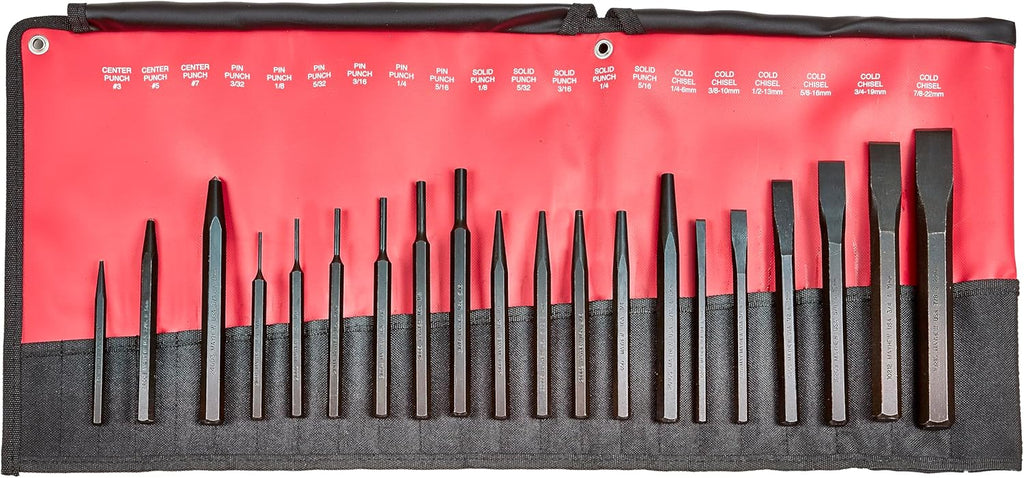 Mayhew Tools 61020 Pro Punch and Chisel Set, 20-Piece , Black