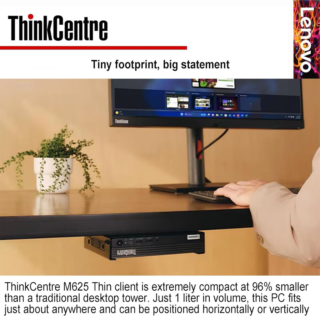 Lenovo ThinkCentre Micro Desktop  16GB DDR4 RAM  512GB SSD Drive  AMD Processor & Graphics  Dual-Display Support  Wi-Fi  Bluetooth  USB  RJ-45  Windows 11 Pro  Business-Grade  Home-Friendly