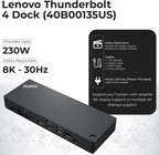 40B00135US Lenovo Thinkpad Docking Station USB C - 1 Year Warranty  Supports 4K Display  Thunderbolt 4 Dock with 135W Adapter  HDMI  DisplayPort  Thunderbolt Cables & Cloth - Lenovo Docking Station