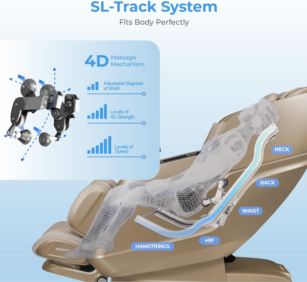 Osaki 4D Achilles l 360 Rotating Footrest l Full Body Massage Chair l Zero Gravity l 360 Kenading Calfrest l Lumbar Heating l Touchscreen Controller l Auto Body Scan l Bluetooth Speaker (Brown)