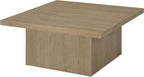 Coaster Home Furnishings - Devar - Wood - Square Coffee Table with Plinth Base, Geometric Design and Transitional Style - Living Room - Latte - 710918