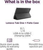 Lenovo Tab One - Lightweight Tablet - up to 12.5 Hours of YouTube Streaming - 8.7" HD Display - 4 GB Memory - 64 GB Storage - MediaTek Helio G85 - Includes Folio Case