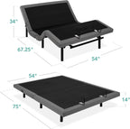 Best Choice Products Ergonomic Twin XL Size Adjustable Bed Frame, Electric Base w/Wireless Remote Control, Nightlight, Massager, 2 USB Ports