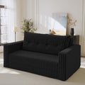HABUTWAY Folding Sofa Bed, 2 in 1 Convertible Sleeper Chair with Pillow, Portable Fold Out Chair Bed with Armrest, Comfy Floor Couch, Lazy Sofa for Living Room Bedroom Dorm Home Office, Black