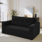 HABUTWAY Folding Sofa Bed, 2 in 1 Convertible Sleeper Chair with Pillow, Portable Fold Out Chair Bed with Armrest, Comfy Floor Couch, Lazy Sofa for Living Room Bedroom Dorm Home Office, Black