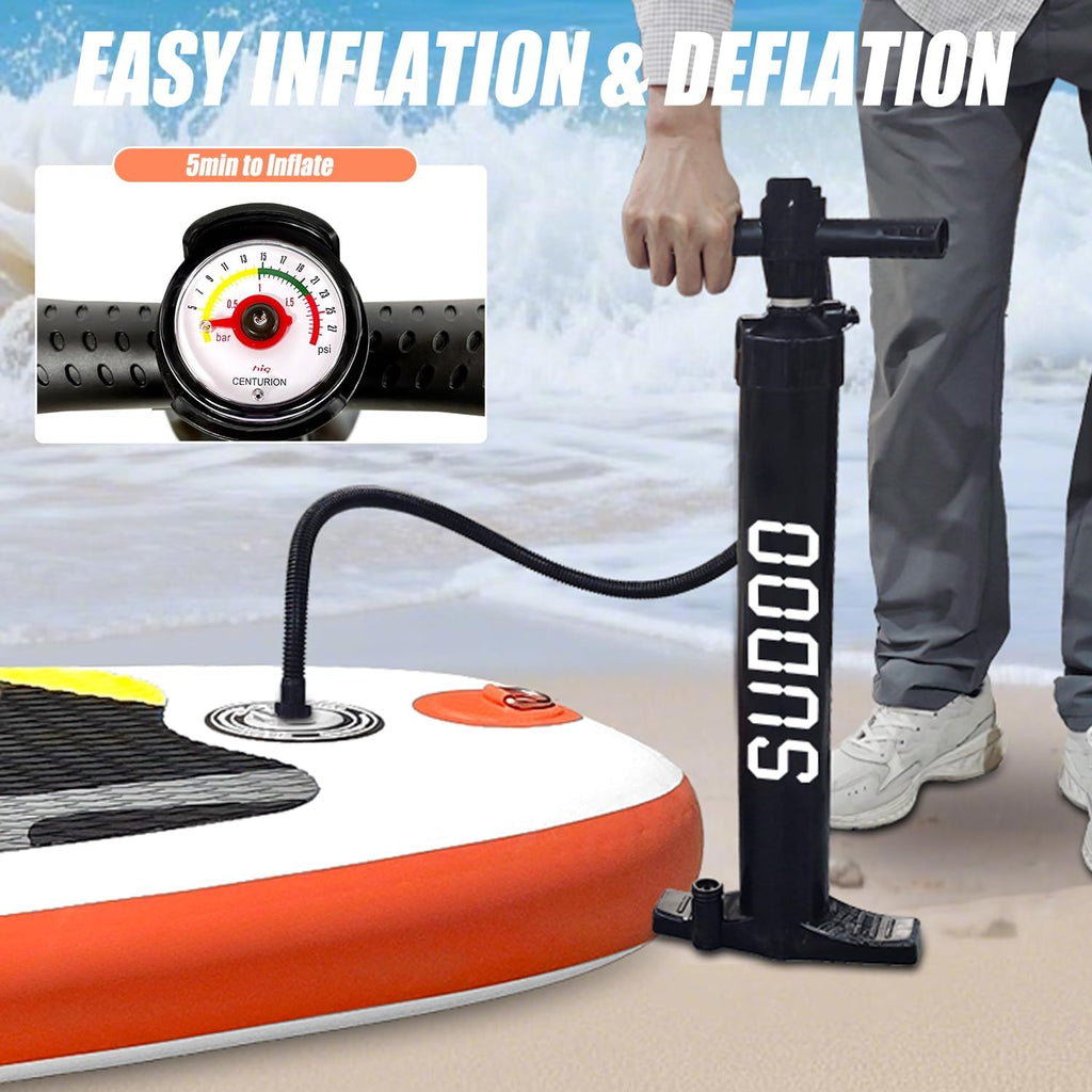 Inflatable Stand Up Paddle Board 10‘x30‘‘, Ultra-Light SUP Board with Backpack, Pump, Paddle, Coil Leash, 3 Fins, Repair Kit, Stable SUP with Non-Slip EVA Deck for Adults & Youth