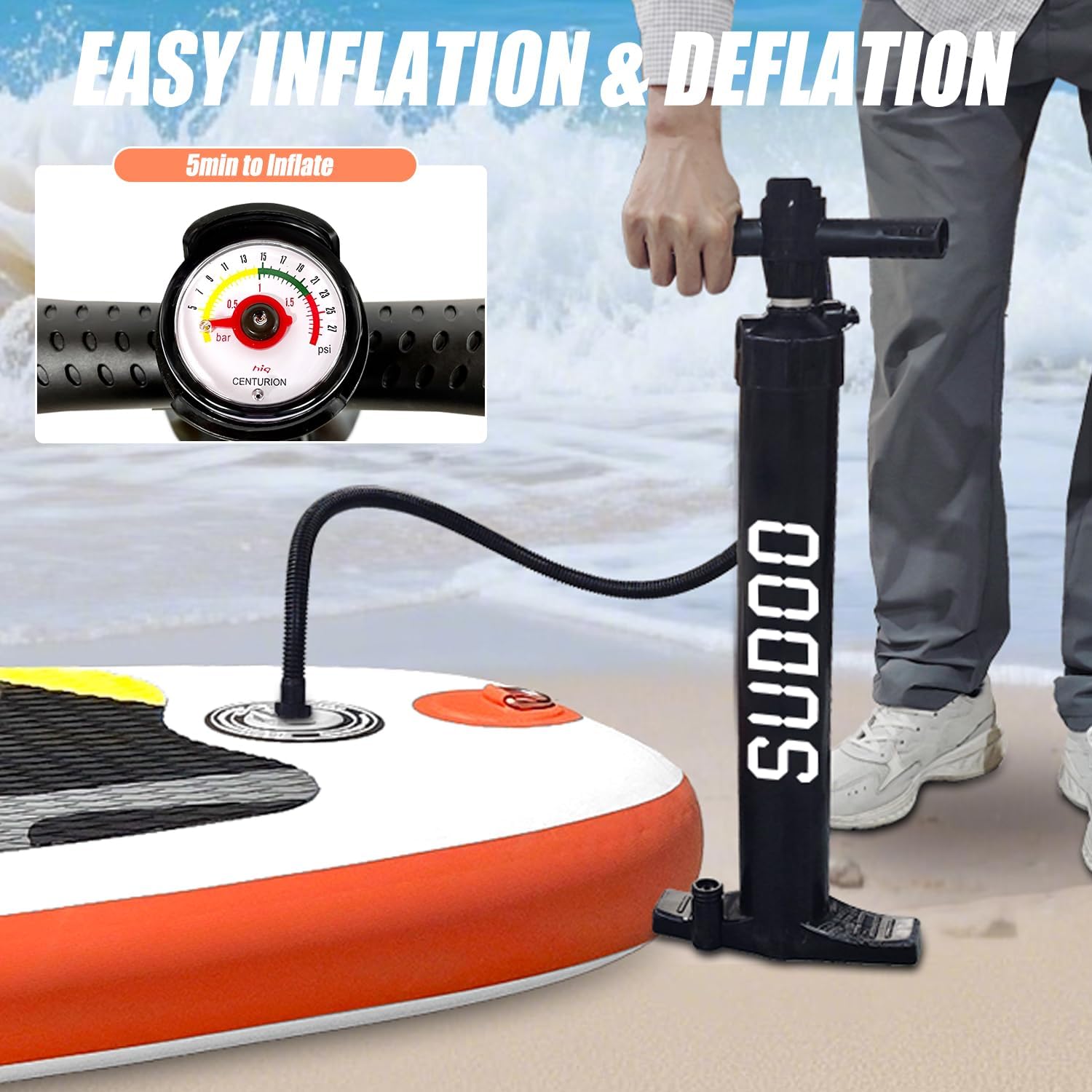 Inflatable Stand Up Paddle Board 10‘x30‘‘, Ultra-Light SUP Board with Backpack, Pump, Paddle, Coil Leash, 3 Fins, Repair Kit, Stable SUP with Non-Slip EVA Deck for Adults & Youth