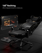 AutoFull M6 Ergonomic Gaming Chair – with 3rd-Gen Dynamic Lumbar Support, Lumbar & Leg Massage, Ventilated & Heated Seat, 360° Mechanical Armrests, Retractable Footrest (Black)