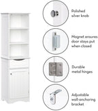 RiverRidge, White Ashland Bathroom Freestanding Storage Cabinet with Three Open Shelves and Drawer