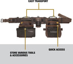 DEWALT Leather Tool Belt Organizer with 18 Pockets, Heavy Duty Construction (DWST550113)