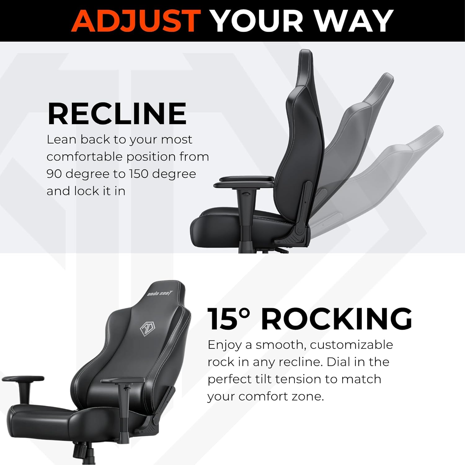 Anda Seat Novis Gaming Chair for Adults - Large Reclining Video Game Chairs, Linen Fabric Ergonomic Office Chair, Heavy Duty Back Lumbar Support - Gray Fabric Computer Chairs for Home & Work