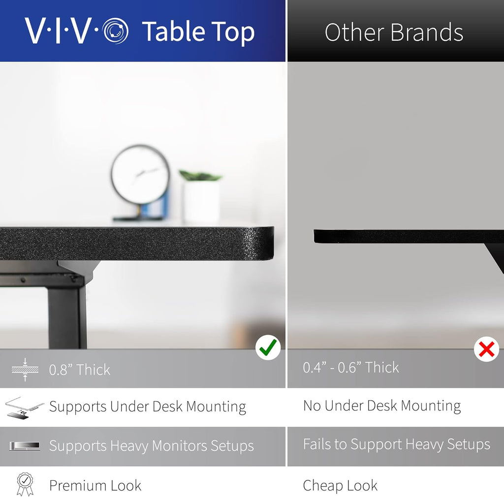 VIVO Corner Standing Desk, 63 x 55 inch Reversible L-Shaped Workstation, Electric Height Adjustment, Home, Office, and Reception Rooms, Black Table Top Black Frame, DESK-E3CTB