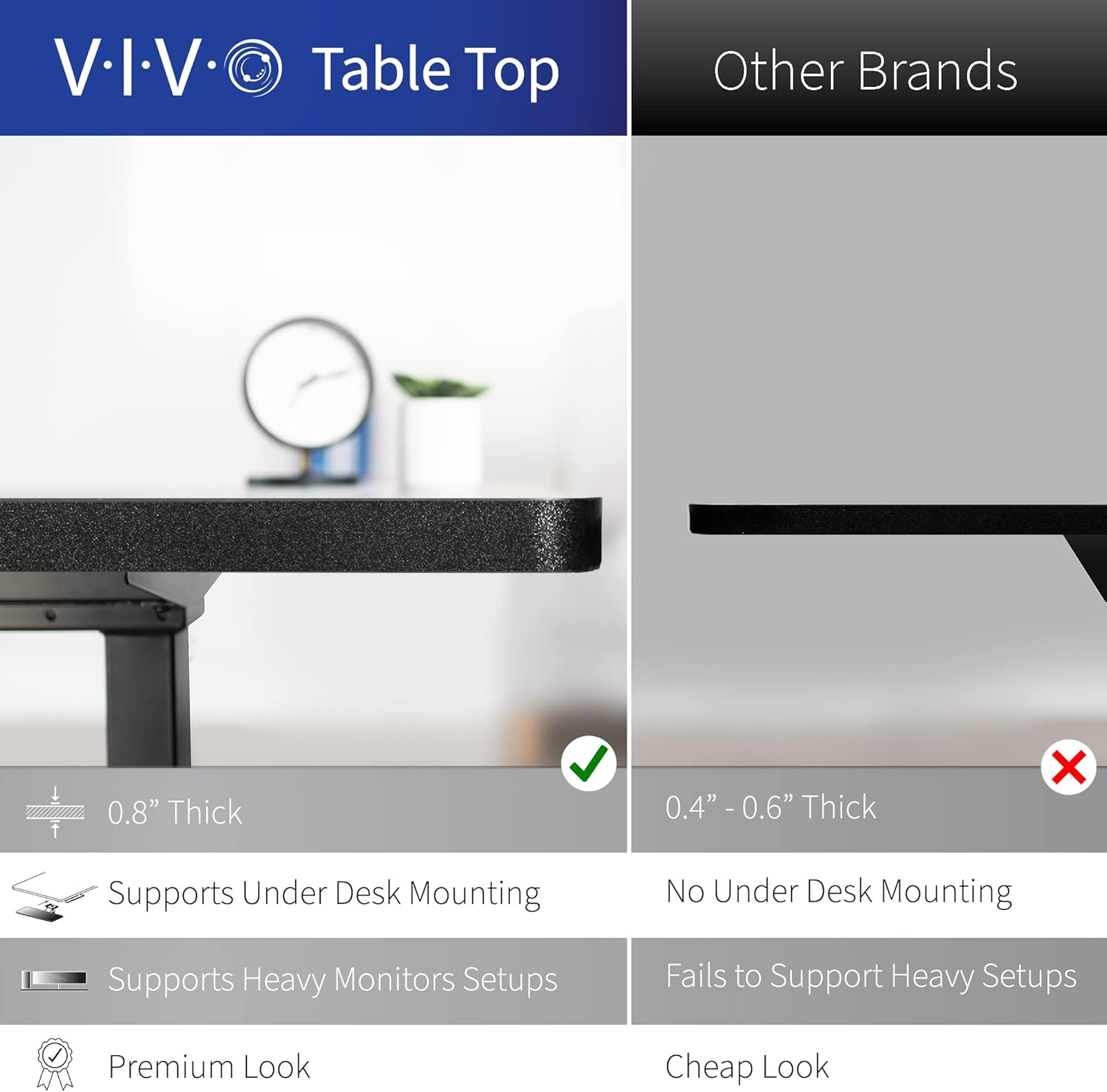 VIVO Corner Standing Desk, 63 x 55 inch Reversible L-Shaped Workstation, Electric Height Adjustment, Home, Office, and Reception Rooms, Black Table Top Black Frame, DESK-E3CTB