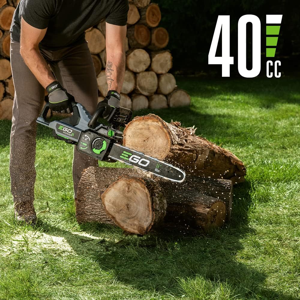EGO POWER+ Chain Saw  16” Battery Powered Chainsaw  Electric Cordless  Includes 56V 4.0Ah Battery and Charger – CS1613