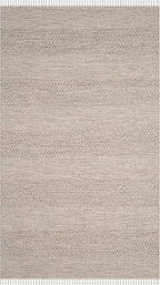 SAFAVIEH Montauk Collection Area Rug - 9' x 12', Ivory & Steel Grey, Handmade Flat Weave Boho Farmhouse Cotton Tassel Fringe, Ideal for High Traffic Areas in Living Room, Bedroom (MTK330M)
