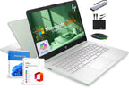 HP 14" Laptop 2025 Business Student Slim Computer  Lifetime MS Office  Copilot AI  Quad-Core Intel CPU  16GB RAM  628GB Storage (128GB UFS+500GB Ext)  MarxsolAccessory  Wi-Fi 6  Win 11 Pro  Green