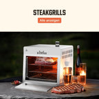 BIG HORN OUTDOORS 1500°F Small Infrared Propane Gas Grill – Portable Steak Broiler & Sear Station  Outdoor Salamander BBQ with Pizza Stone  Stainless Steel