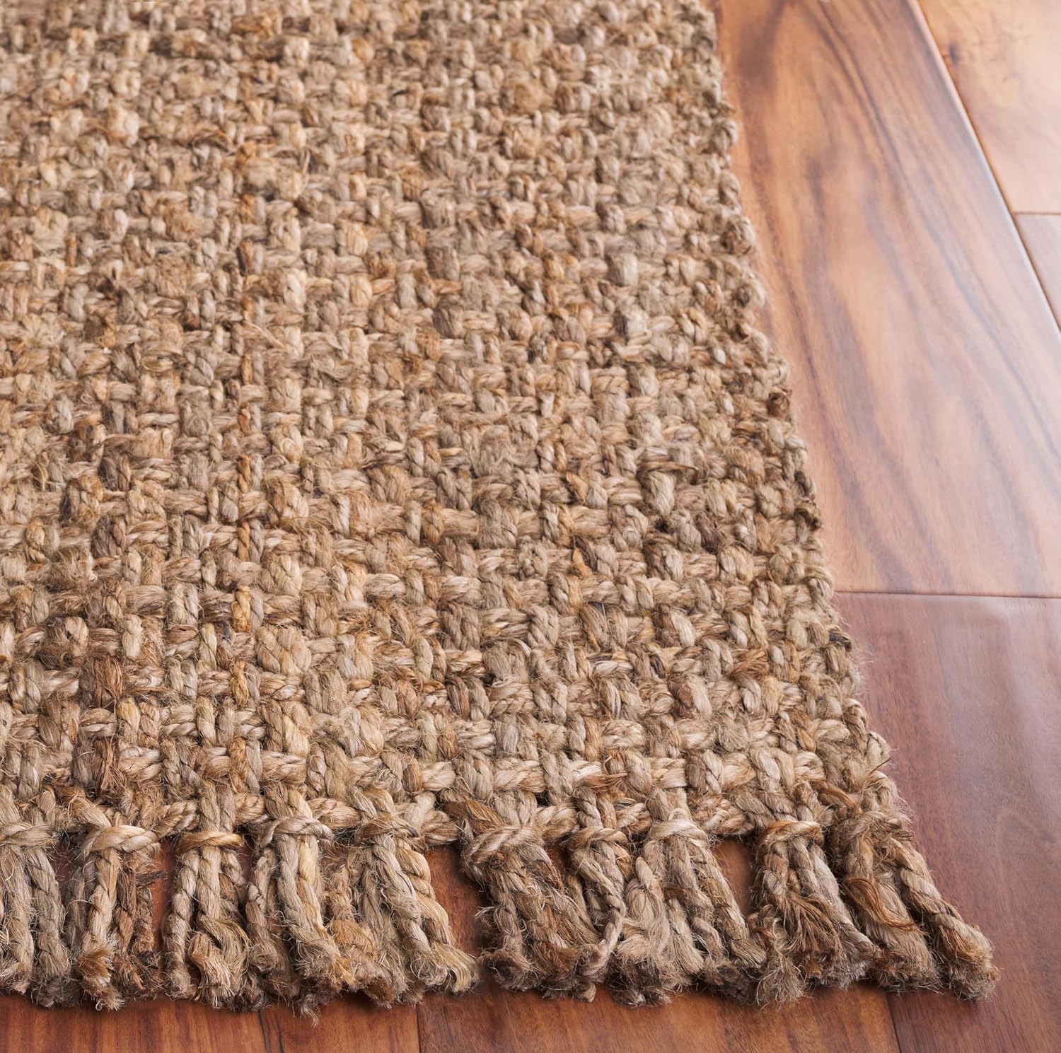 SAFAVIEH Natural Fiber Collection Area Rug - 9' x 12', Natural, Handmade Tassel Jute, Ideal for High Traffic Areas in Living Room, Bedroom (NF467A)