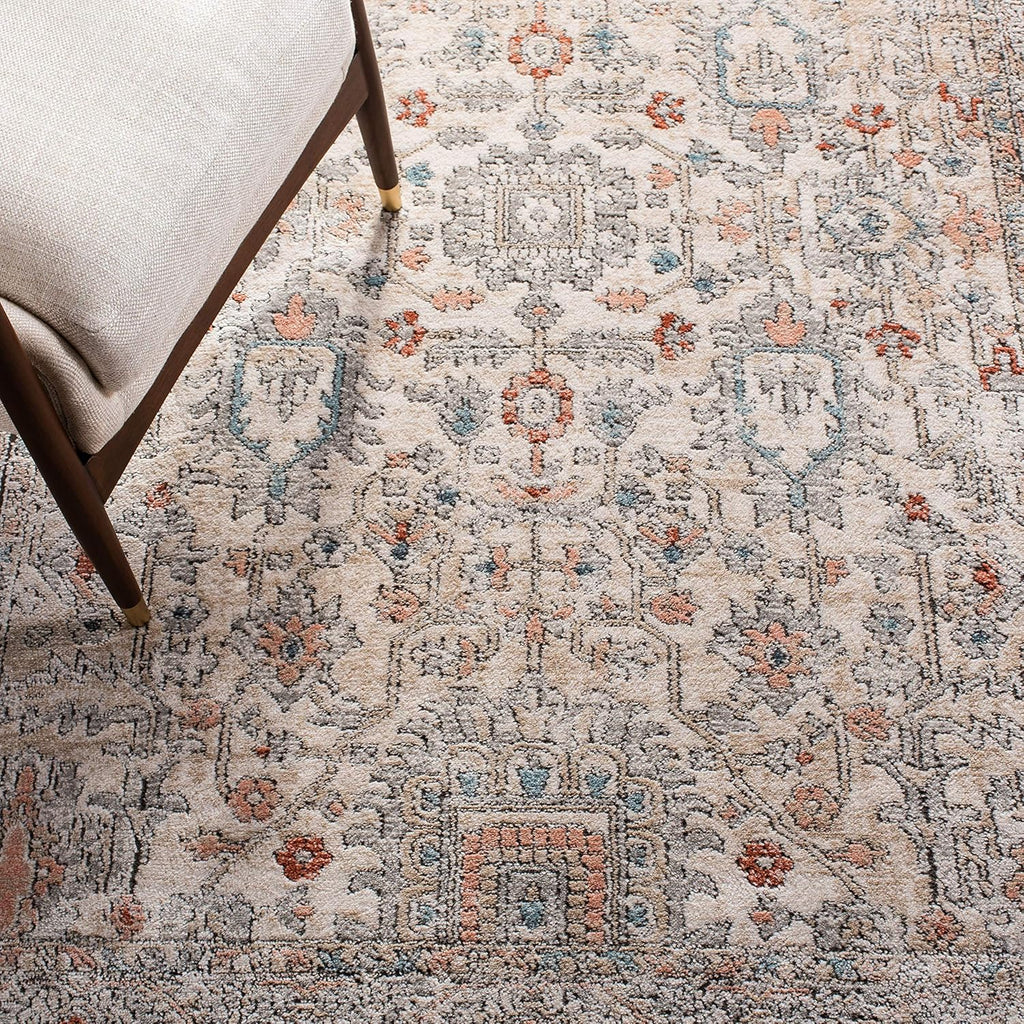SAFAVIEH Oregon Collection Area Rug - 9' x 12', Grey & Ivory, Oriental Distressed Design, Non-Shedding & Easy Care, Ideal for High Traffic Areas in Living Room, Bedroom (ORE877F)