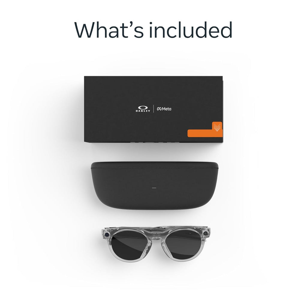 Oakley Meta HSTN  Clear | Smart AI Glasses for Men  Women — Performance for Sports  Athletes — Camera  Audio  Video — 8 Hour Battery — 3K HD Resolution — Clear to Grey Transitions® Lenses