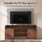 TV Stand for TVs Up to 65'' - Unique Curved Profile, FSC-Certified Wooden Board Entertainment Center with Adjustable Shelves and Storage Cabinet Modern Media Console for Living Room