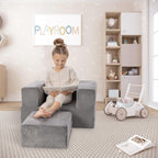 Milliard Kids Couch - Modular Kids Sofa for Toddler and Baby Playroom/Bedroom Furniture (Grey Small)