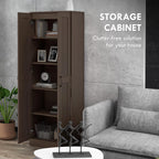 HOMCOM 69" Tall Storage Cabinet with Movable Storage Shelves, Modern Style Pantry Cabinet with Soft Close Doors, Coffee