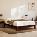 Nectar Bamboo Platform Bed Frame - Full - Walnut - Floating Center Support Legs - 12” Height - Easy Tool Free Set Up - Contemporary and Durable - Sturdy Wooden Support Slats - Holds Up to 800 Pounds