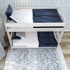 Plank+Beam Rustic Wood Bunk Bed, Solid Wood Twin-Over-Twin Bed Frame, Heavy-Duty Bunk Bed for Adults, No Box Spring Needed, White Wash