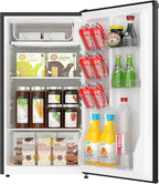 ARCTIC CHEF ACFR335, 3.2 Cu Ft Compact Design Mini Fridge with Freezer, Stainless, Black SS