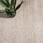 SAFAVIEH Natural Fiber Collection 8' x 10' Natural / Beige NFB553B Handmade Wool & Jute Living Room Dining Bedroom Area Rug