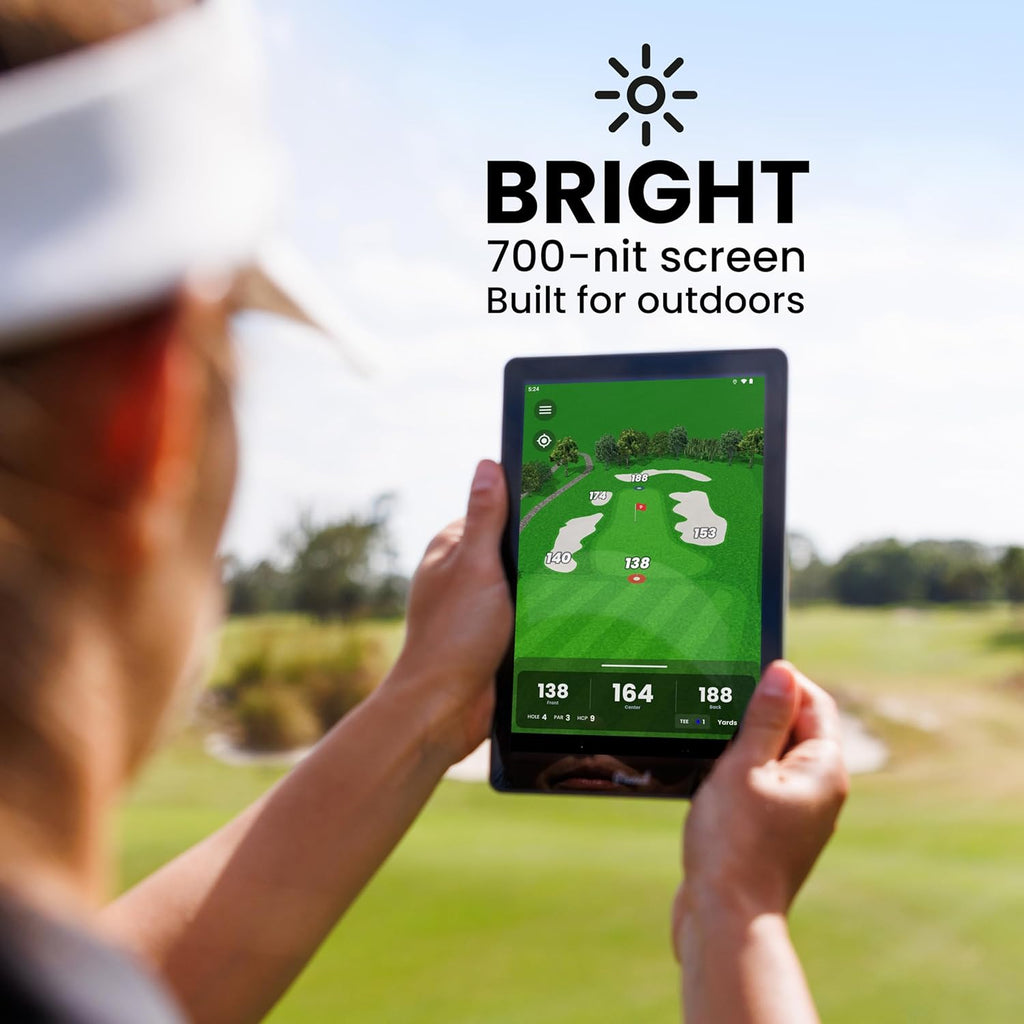 Pinned Golf Portable GPS Tablet - The Caddie - Magnetic  Weatherproof  Touchscreen  FCB Distances - Golf Caddy 45 000 Course Maps - Gifts for Men - Gray