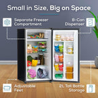 Igloo IRF32BK Single Door Compact Refrigerator with Freezer, Slide Out Glass Shelf, Perfect for Homes, Offices, Dorms, 3.2 Cu.ft