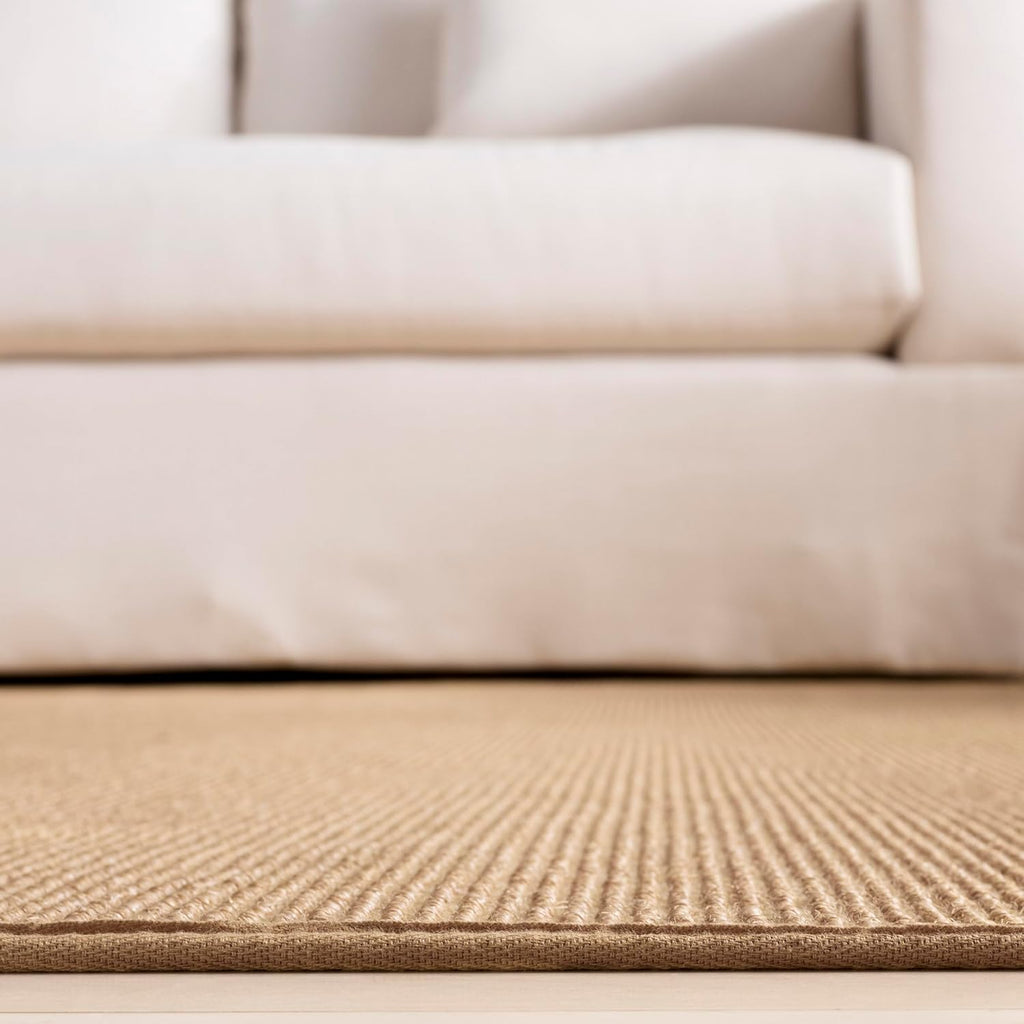 Martha Stewart x SAFAVIEH Area Rug Collection - 8' x 10', Natural Brown, Sisal & Jute, Farmhouse Style, Ideal for Living Room, Bedroom, Office, Dining Space (MSR9501A)