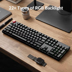 Keychron K10 Full-Size Layout QMK Wireless Mechanical Keyboard, Bluetooth/Wired Hot-Swappable Gaming Keyboard with Keychron Super Brown Switch, RGB Backlight, PBT Keycaps for Mac/Windows-Version 2