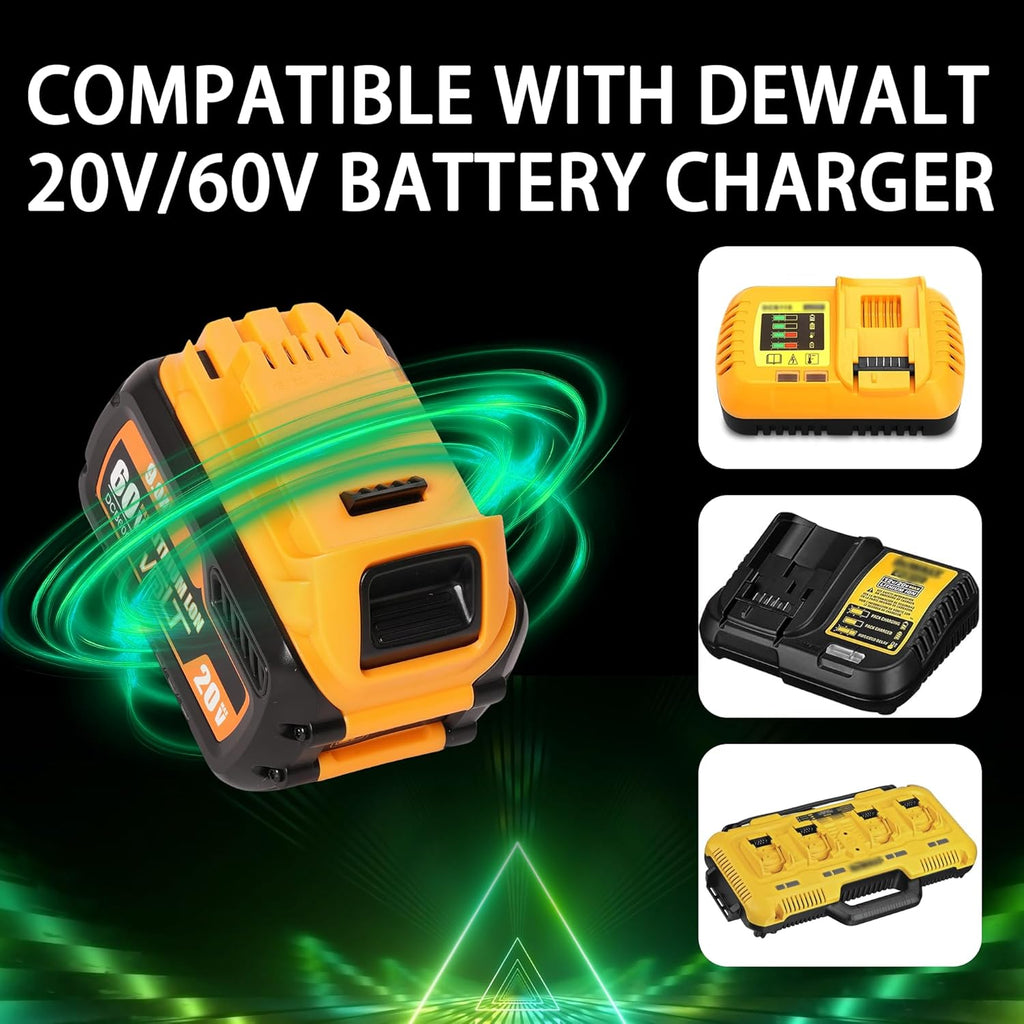 9Ah DCB609 Battery Replacement for Dewalt Flexvolt 20V/60V Max Lithium Ion Batteries