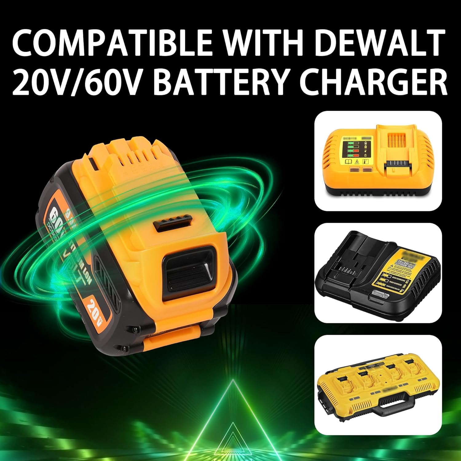 9Ah DCB609 Battery Replacement for Dewalt Flexvolt 20V/60V Max Lithium Ion Batteries