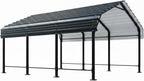 12x15 FT Heavy Duty Metal Carport, All-Weather Outdoor Vehicle Shelter with Steel Roof & Reinforced Frame, Permanent Car Canopy for Trucks, SUVs, Boats & Garden Storage(Gray)