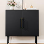 Vrullu Modern Storage Cabinet, Free Standing Buffet Cabinet, Black Sideboard and Buffet Storage, Wood Accent Furniture for Living Room, Hallway, Entryway, Dining Room (1, Black) | Modern, Sideboard, Buffet Storage, with Doors, Accent Cabinet, 1