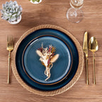 GBHOME Ceramic Dinnerware Sets for 4, 12 Pieces Stoneware Plates and Bowls Sets, Scratch Resistant Dishes, Dishwasher & Microwave Safe, Reactive Glaze-Pacific Blue