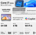 HP 17 Laptop  17.3" HD+ Touchscreen  Intel Core i7-1255U Processor  32GB RAM  1TB SSD  Webcam  HDMI  Backlit Keyboard  Wi-Fi  Windows 11 Home  Silver