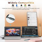 Laptop Screen Extender 2.5K Monitor - 16" Double Portable Monitor 2560x1600P QHD 100% sRGB IPS 235° Rotation Detachable Screen Design Extra Compatible with Mac Wins Dex Chrome Fits 13"-17" Laptops