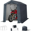 6x10ft Storage Sheds, Outdoor Portable Carport Shelter Garages Heavy Duty Canopy with Rolled up Zipper Doors, Outside Utility Shed Garage Tent for Motorcycle, Bicycles and Camping Tools