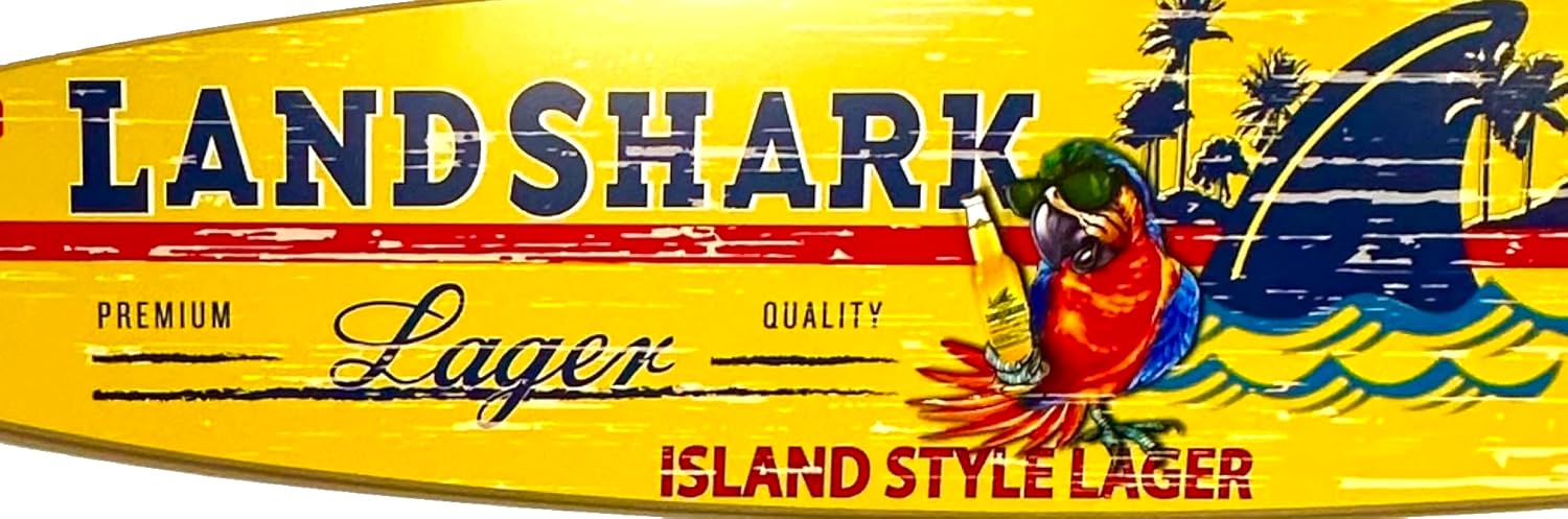 Landshark Parrot Fishtail Surfboard 46.5 in x 9 in x .05 in